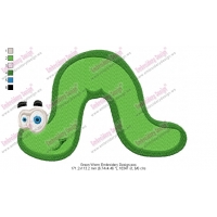 Green Worm Embroidery Design